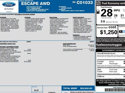 Used 2022 Ford Escape SE w/ Convenience Package image 2