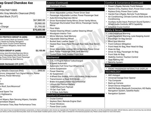 Used 2022 Jeep Grand Cherokee Overland w/ Advanced Protech Group III AWD/4WD image 1
