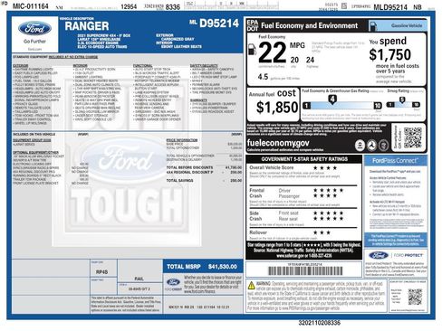 Used 2021 Ford Ranger Lariat w/ Trailer Tow Package AWD/4WD image 4