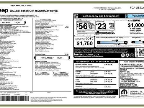 Certified 2024 Jeep Grand Cherokee Limited 4xe AWD/4WD image 4