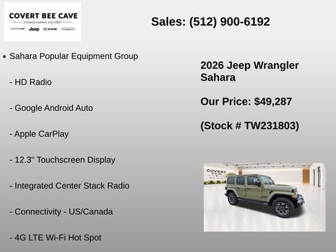 New 2026 Jeep Wrangler Unlimited Sahara AWD/4WD image 13