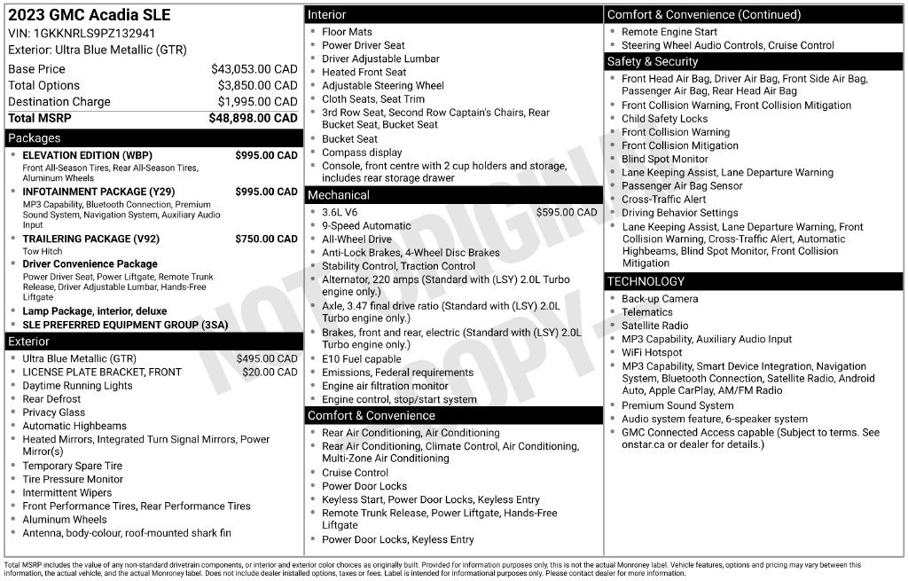 Used 2023 GMC Acadia SLE w/ Infotainment Package AWD/4WD image 40