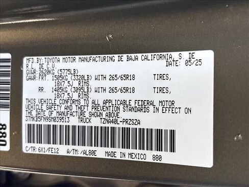 Certified 2025 Toyota Tacoma TRD Sport RWD image 27