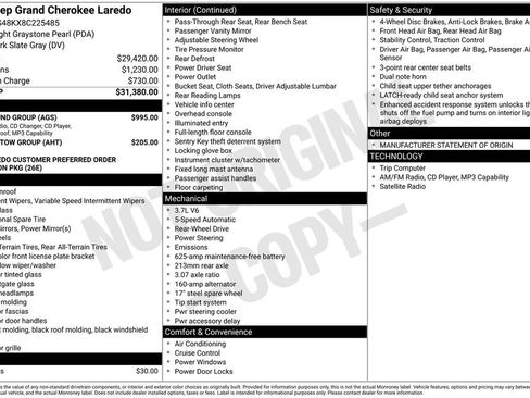 Used 2008 Jeep Grand Cherokee Laredo w/ Sun/Sound Group image 4