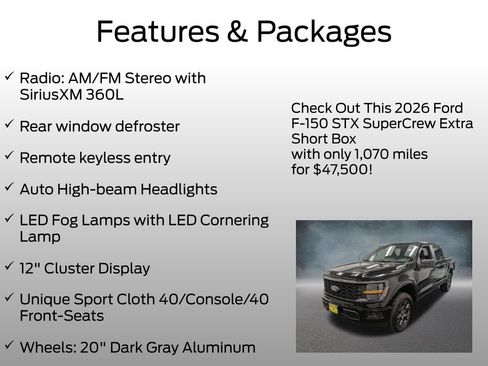 Used 2026 Ford F150 STX w/ Equipment Group 200A AWD/4WD image 8