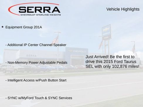 Used 2015 Ford Taurus SEL w/ Equipment Group 201A FWD image 3