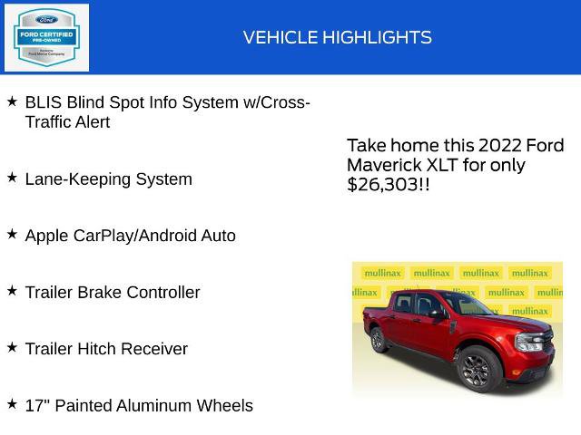 Certified 2022 Ford Maverick XLT w/ Equipment Group 300A Standard AWD/4WD image 19
