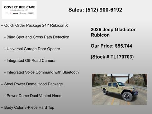 New 2026 Jeep Gladiator Rubicon AWD/4WD image 18