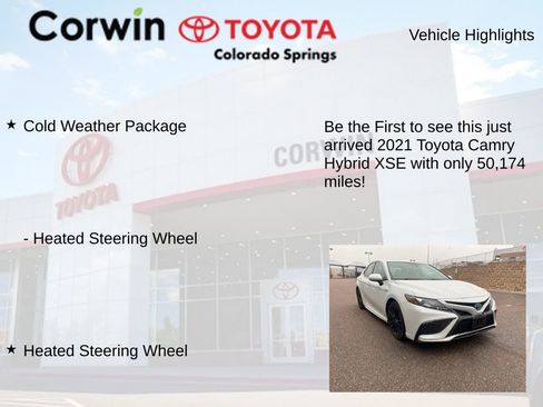 Used 2021 Toyota Camry XSE w/ Navigation Upgrade Package image 4