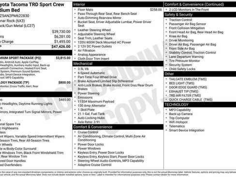 Used 2023 Toyota Tacoma TRD Sport w/ TRD Premium Sport Package AWD/4WD image 43