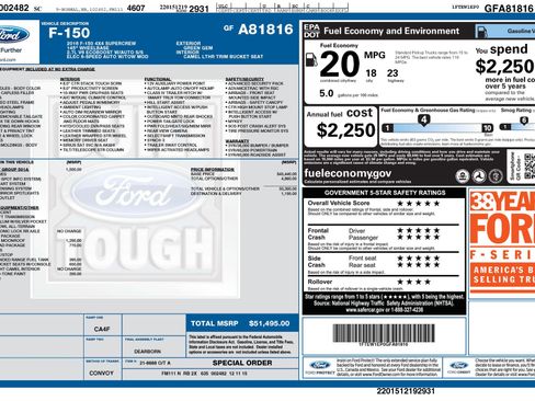 Used 2016 Ford F150 Lariat w/ Equipment Group 501A Mid image 1