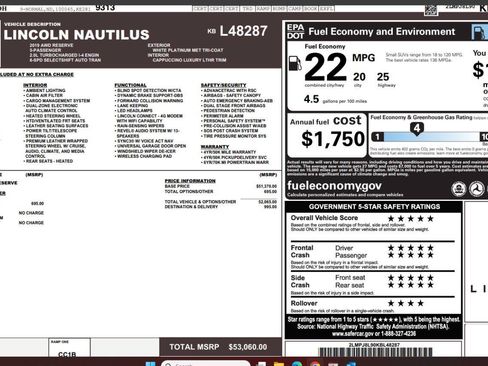Used 2019 Lincoln Nautilus Reserve AWD/4WD image 4