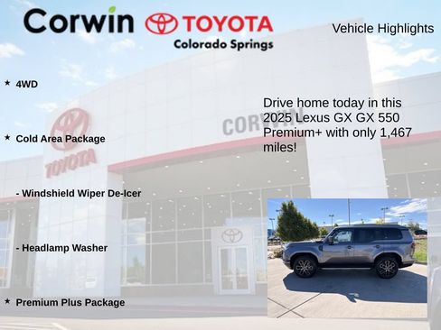 Used 2025 Lexus GX 550 w/ Accessory Package (2T) AWD/4WD image 7
