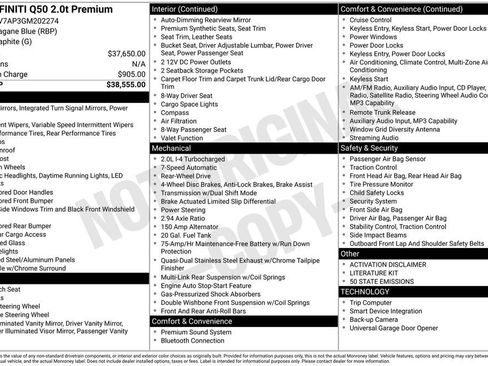 Used 2016 INFINITI Q50 Premium image 11