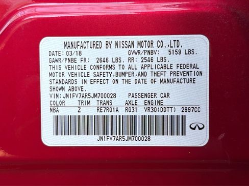 Used 2018 INFINITI Q50 Red Sport 400 w/ Sensory Package (Sport) image 50