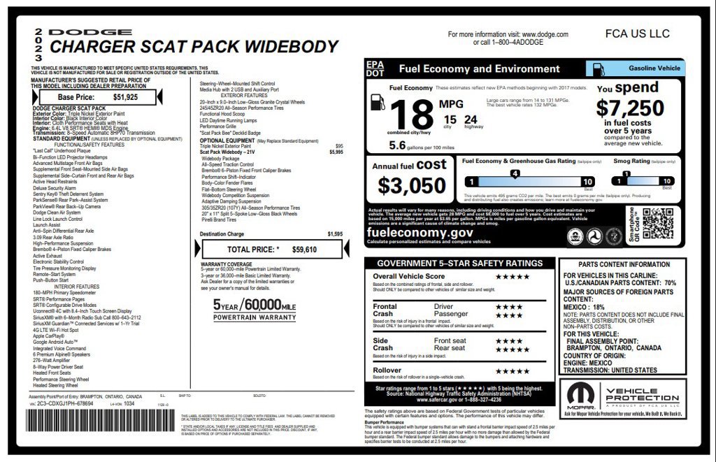 Certified 2023 Dodge Charger Scat Pack RWD image 3