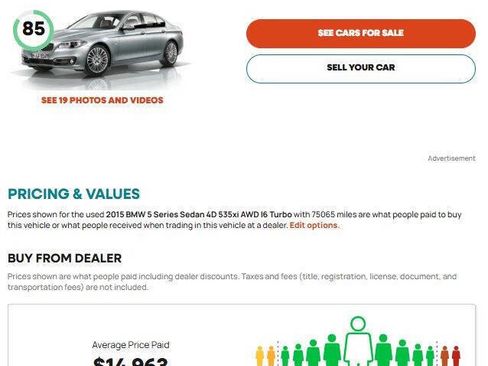 Used 2015 BMW 535i xDrive Sedan AWD/4WD image 15