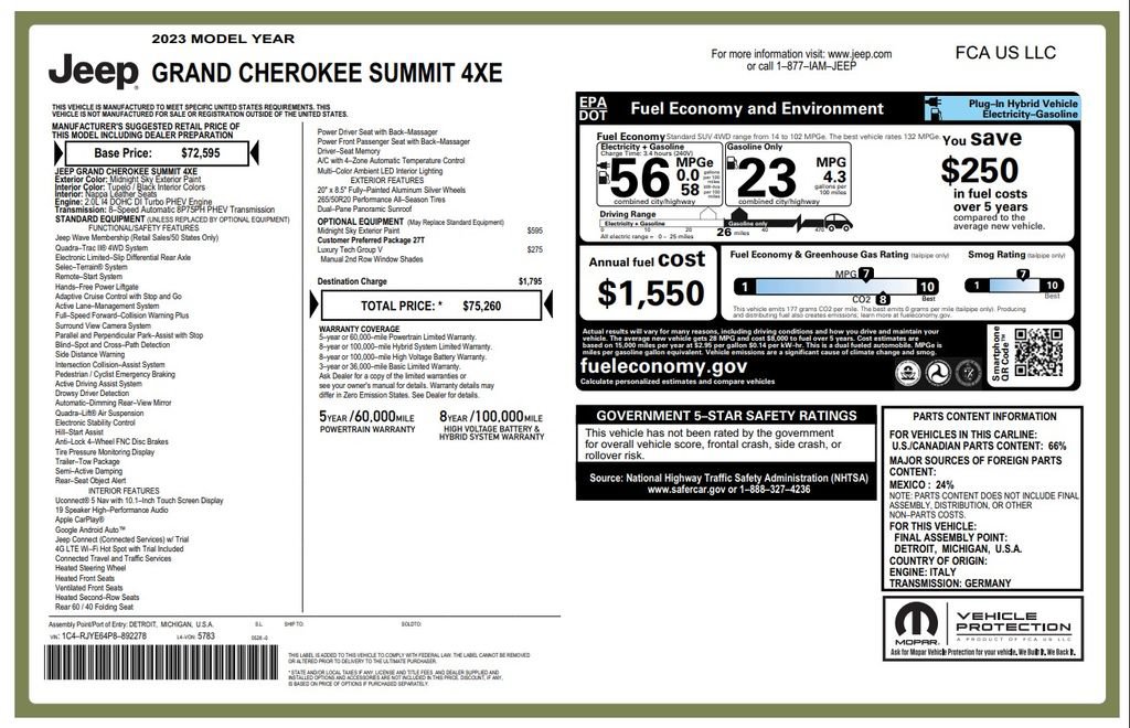 Used 2023 Jeep Grand Cherokee Summit w/ Luxury Tech Group V AWD/4WD image 4