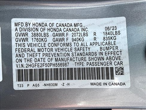 Certified 2023 Honda Civic Sport image 18