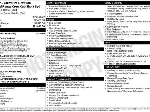 New 2026 GMC Sierra EV Elevation w/ Premium Package AWD/4WD image 28