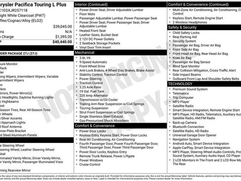 Used 2018 Chrysler Pacifica Touring-L Plus FWD image 50