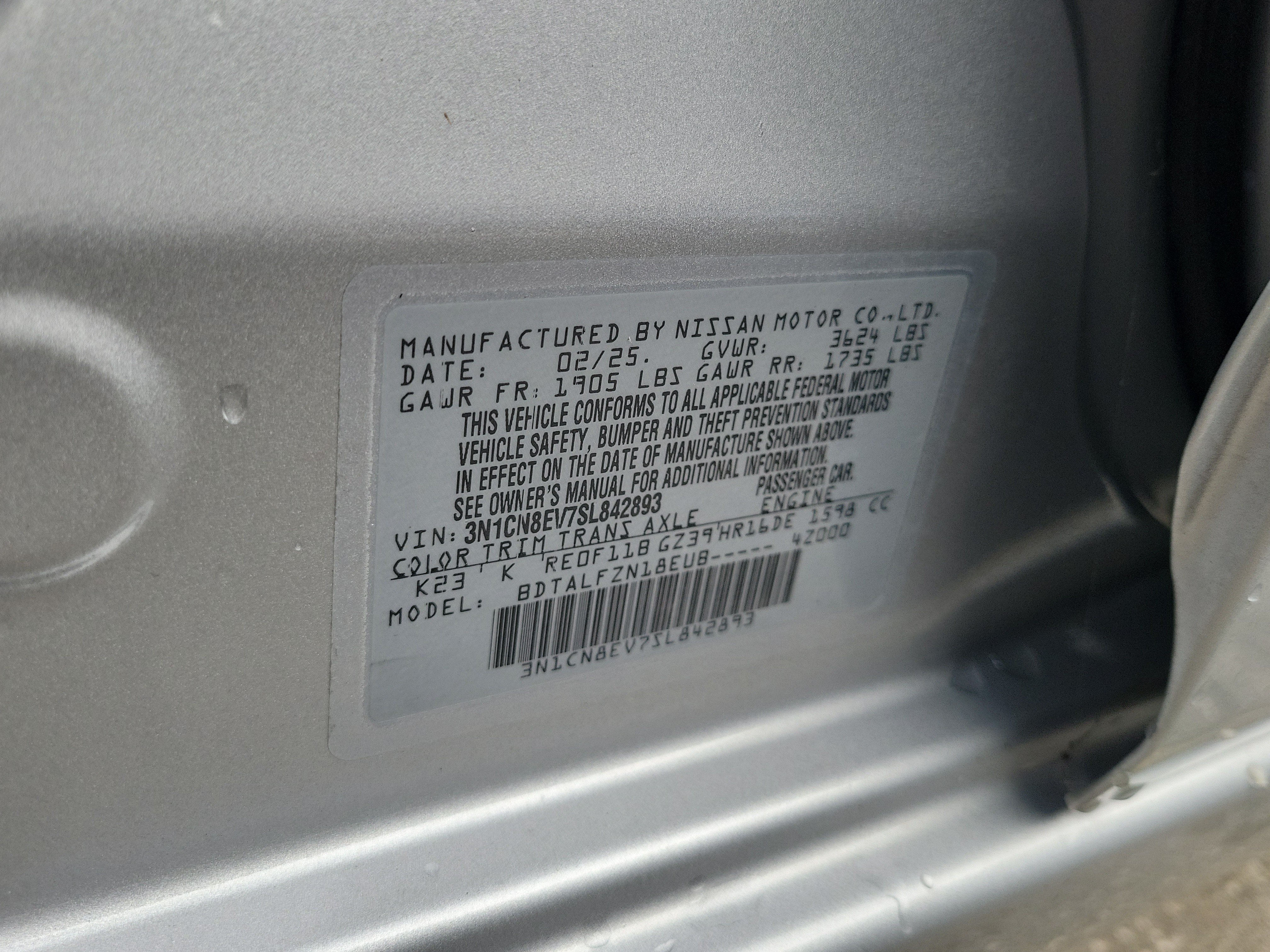 Certified 2025 Nissan Versa SV FWD image 30