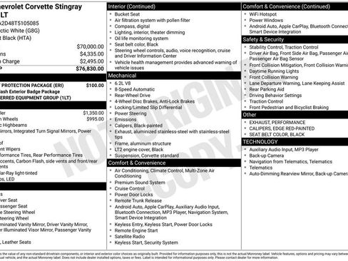 New 2026 Chevrolet Corvette Stingray w/ Battery Protection Package image 7