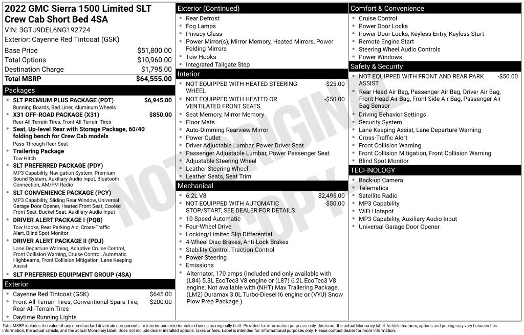 Used 2022 GMC Sierra 1500 SLT w/ SLT Premium Plus Package AWD/4WD image 12