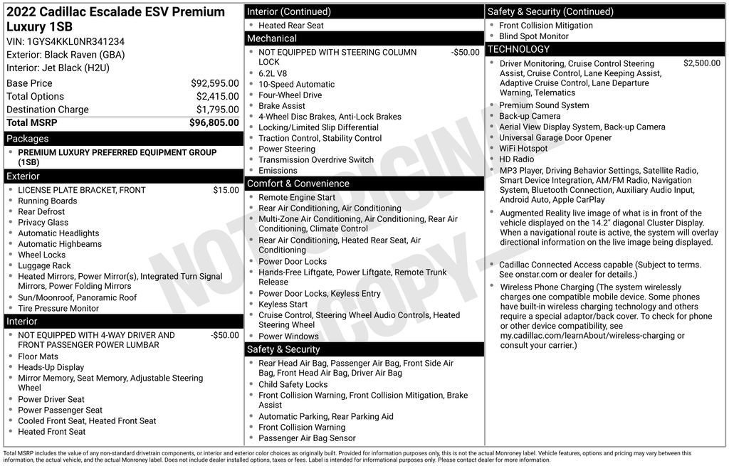 Used 2022 Cadillac Escalade ESV Premium Luxury AWD/4WD image 45