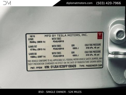 Used 2015 Tesla Model S 85D AWD/4WD image 44