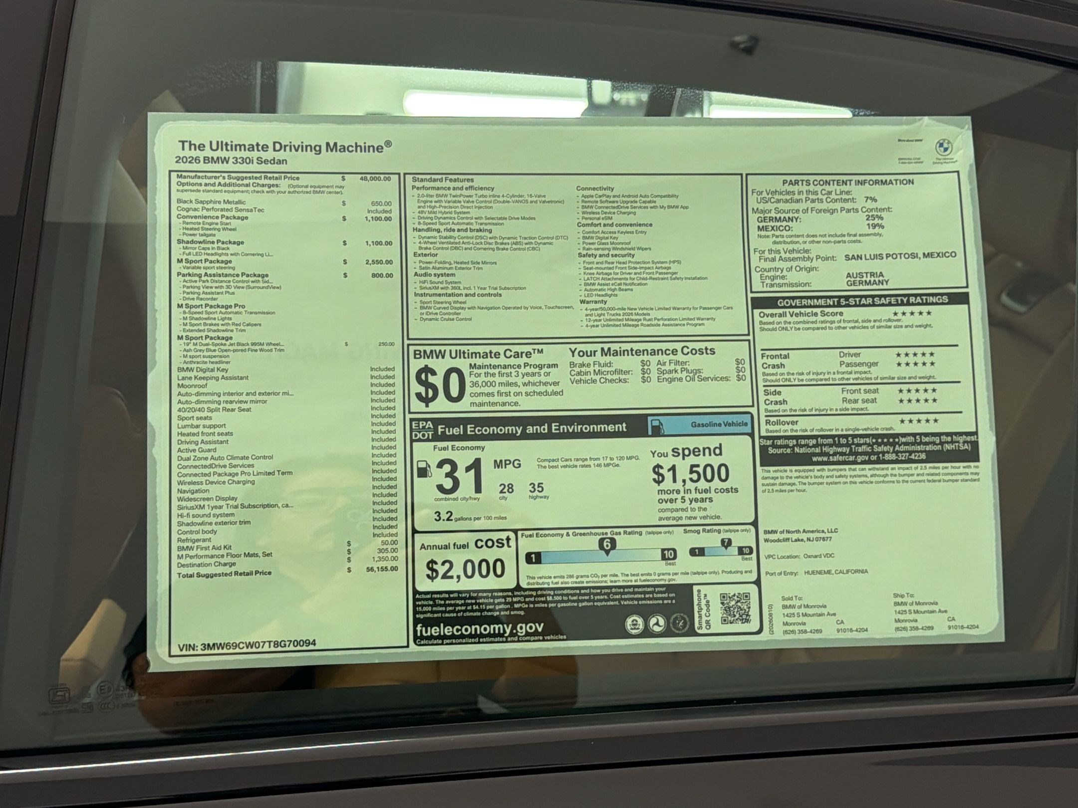 New 2026 BMW 330i Sedan w/ M Sport Package RWD image 32