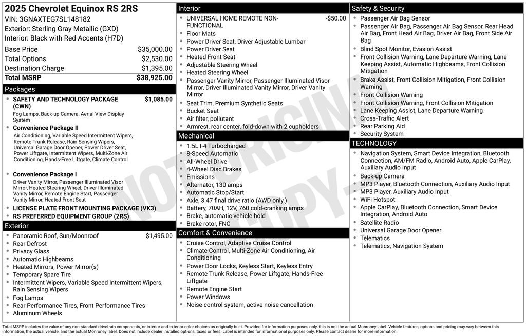 Used 2025 Chevrolet Equinox RS w/ Safety and Technology Package AWD/4WD image 11