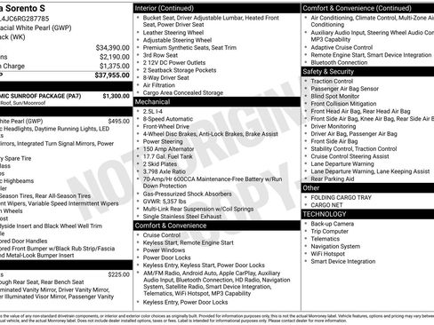 Used 2024 Kia Sorento S w/ Panoramic Sunroof Package FWD image 17