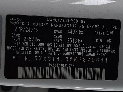 Used 2019 Kia Optima S w/ S Panoramic Sunroof Package FWD image 33