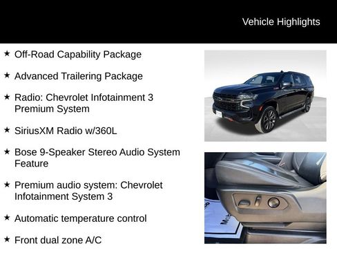 Used 2022 Chevrolet Tahoe Z71 w/ Z71 Off-Road Package AWD/4WD image 14
