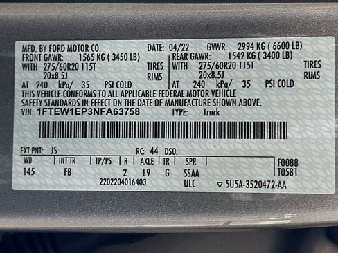 Used 2022 Ford F150 XLT w/ Equipment Group 302A High AWD/4WD image 34