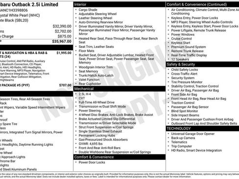 Used 2017 Subaru Outback 2.5i Limited image 6