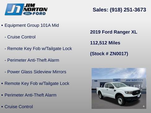 Used 2019 Ford Ranger XL w/ Equipment Group 101A Mid RWD image 11