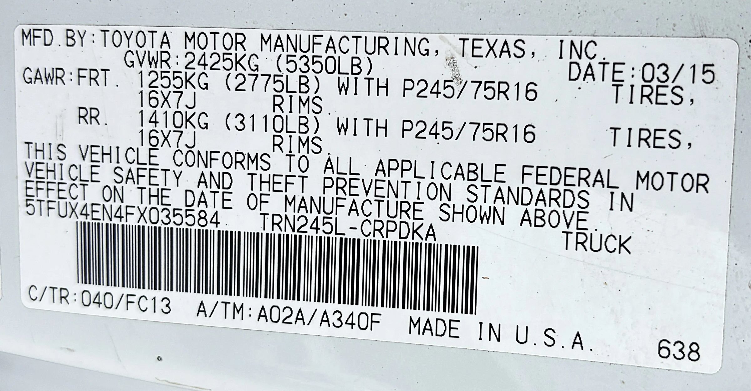 Used 2015 Toyota Tacoma 4x4 Access Cab w/ SR5 Package image 9