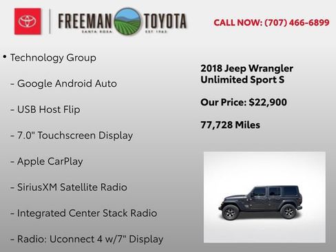 Used 2018 Jeep Wrangler Unlimited Sport S AWD/4WD image 10