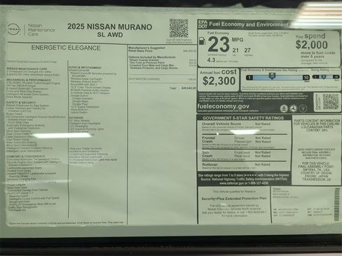 New 2025 Nissan Murano SL image 50