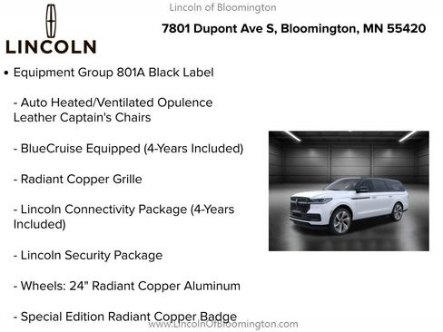 New 2026 Lincoln Navigator L Black Label w/ Black Label Special Edition AWD/4WD image 9