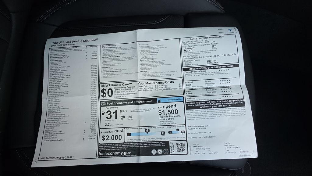 New 2026 BMW 330i Sedan w/ Premium Package RWD image 25