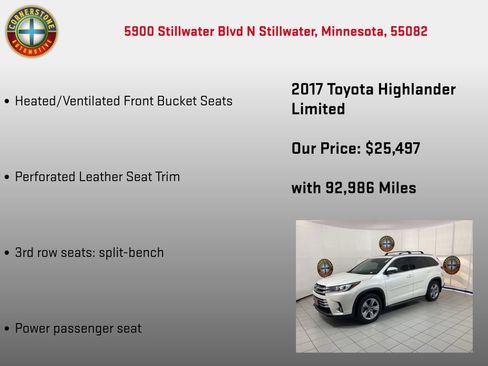 Used 2017 Toyota Highlander Limited w/ Carpet Mat Package AWD/4WD image 15