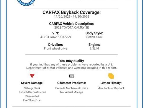 Used 2023 Toyota Camry SE image 2