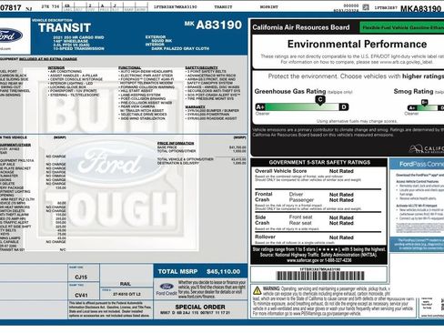 Used 2021 Ford Transit 250 148 High Roof Extended w/ Parcel Delivery Package RWD image 14