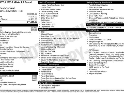 New 2026 MAZDA MX-5 Miata RF Grand Touring RWD image 22