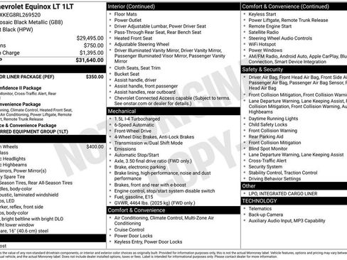 Used 2024 Chevrolet Equinox LT w/ LPO, Floor Liner Package FWD image 4