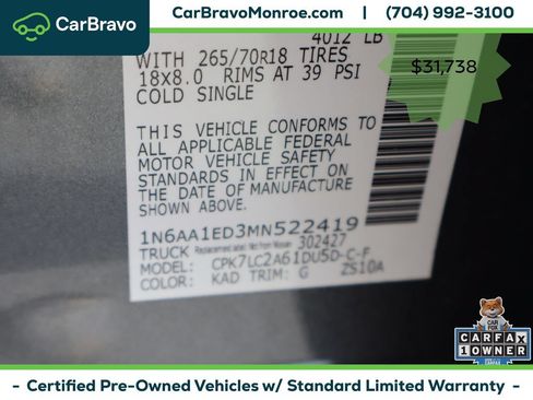 Used 2021 Nissan Titan SV w/ SV Convenience Package AWD/4WD image 47