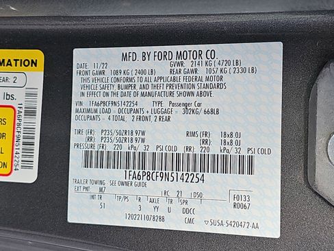 Used 2022 Ford Mustang GT Premium w/ Equipment Group 401A RWD image 35